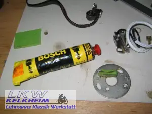Filz der BMW R100RS Kontaktplatte gut gefettet Filz der BMW R100RS Kontaktplatte gut gefettet