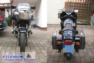 BMW R100RS, Ansicht von vorne und hinten BMW R100RS, Ansicht von vorne und hinten