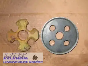 Alte und neue Hardyscheibe der BMW R26 Alte und neue Hardyscheibe der BMW R26