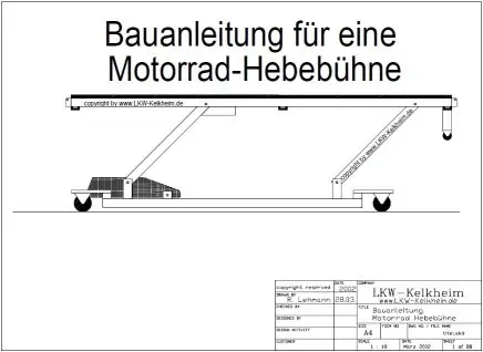 Bauanleitung Motorrad-Hebebühne Bauanleitung Motorrad-Hebebühne